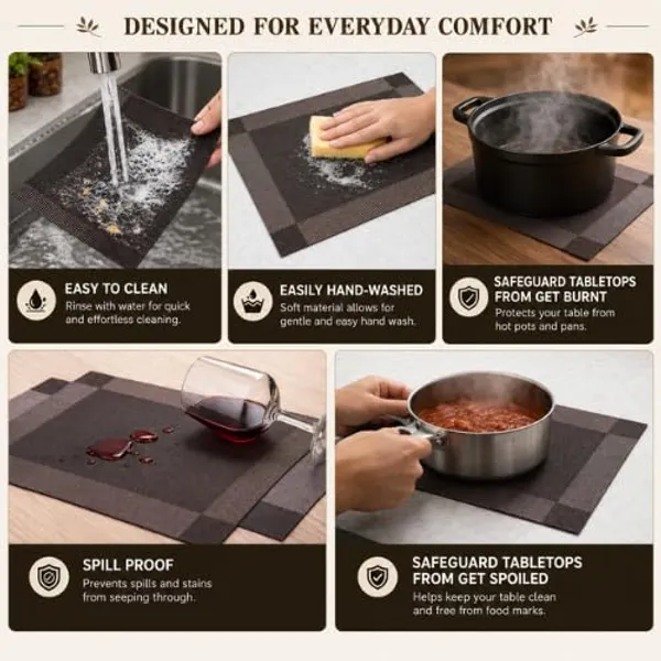 OMKARIXA_Placemats_Set_of_6_for_Dining_Table_|_PVC_Vinyl_Table_Mats_|_Heat_Resistant,_Non-Slip_&_Washable_Dining_Table_Placemats_|_Anti-Skid_Place_Mats_45_x_30_cm