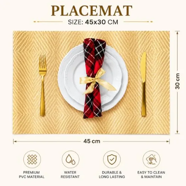 OMKARIXA_Placemats_Set_of_6_for_Dining_Table_|_PVC_Vinyl_Table_Mats_|_Heat_Resistant,_Non-Slip_&_Washable_Dining_Table_Placemats_|_Anti-Skid_Place_Mats_45_x_30_cm