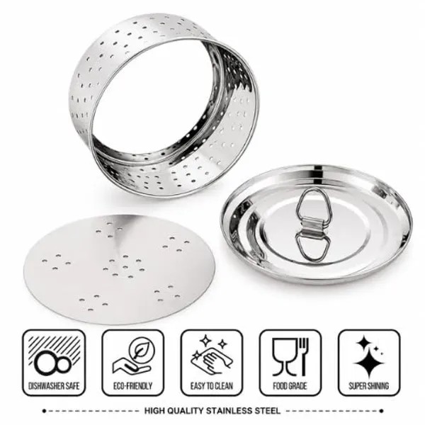OMKARIXA_Stainless_Steel_Paneer_Maker_Mould_Medium_Size_|_Paneer_Press_with_Lid_|_Tofu_Press_Maker_&_Whey_Separator_|_Round_Shape_|_500_ML_Capacity_|_Silver