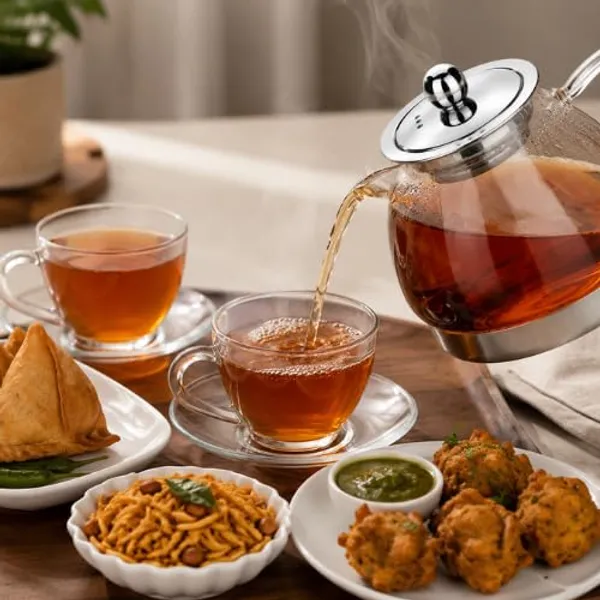 OMKARIXA_Glass_Tea_Carafe_/_Tea_Pot_with_Stainless_Steel_Filter_|_Borosilicate_Glass_Teapot_|_Induction_Compatible_|_Heat_Resistant_Tea_Maker_for_Tea,_Coffee_&_Herbal_Drinks_|_1200_ML