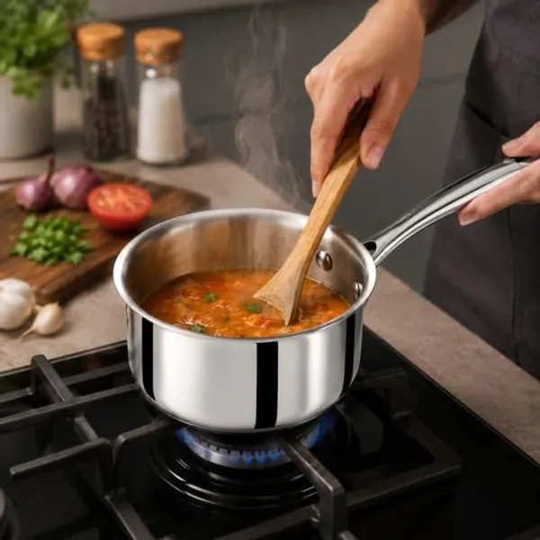 OMKARIXA_Triply_Stainless_Steel_Saucepan_20_cm_|_2.8_L_Capacity_|_Induction_Compatible_Cookware_with_Long_Handle_|_Suitable_for_Milk,_Tea_and_Boiling_Applications_|_Without_Lid