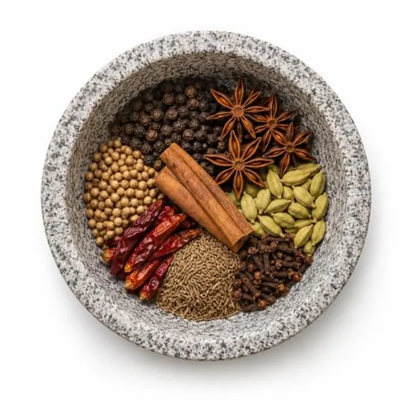 OMKARIXA_Granite_Spice_Bowl_with_Stainless_Steel_Rim_|_16_cm_Decorative_Kitchen_Serving_Bowl_for_Spices,_Chutney,_Dry_Fruits,_Snacks_&_Condiments