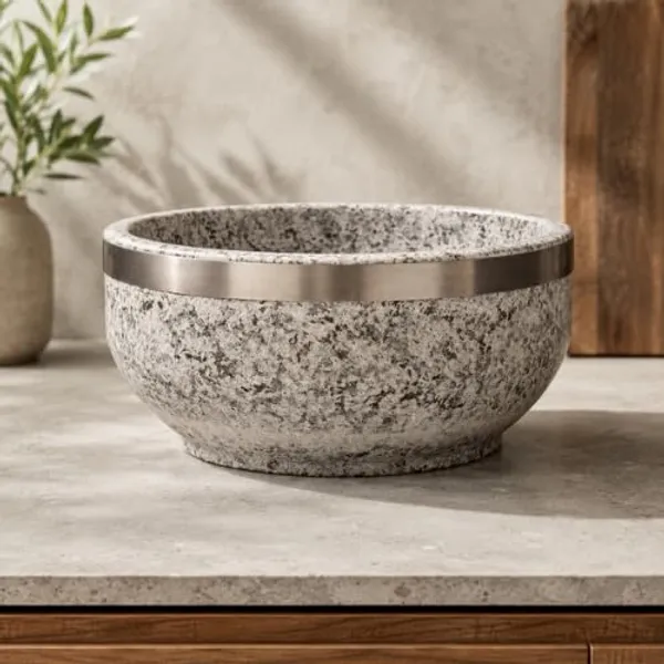 OMKARIXA_Granite_Spice_Bowl_with_Stainless_Steel_Rim_|_14_cm_Decorative_Kitchen_Serving_Bowl_for_Spices,_Chutney,_Dry_Fruits,_Snacks_&_Condiments