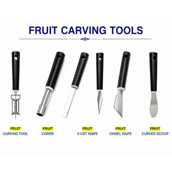OMKARIXA_Fruit_Carving_Tool,_Stainless_Steel_Blade_with_Black_Wooden_Handle_for_Decorative_Food_Art,_Fruit_&_Vegetable_Carving_Knife_for_Kitchen,_Restaurant_&_Chef_Use