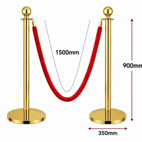 OMKARIXA_Gold_Queue_Barrier_with_Red_Rope,_2_Posts_&_1_Rope