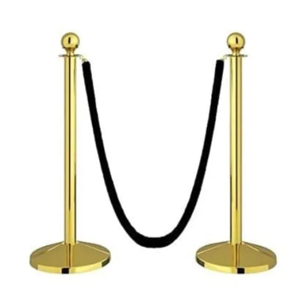 OMKARIXA_Gold_Queue_Barrier_with_Black_Rope,_2_Posts_&_1_Rope