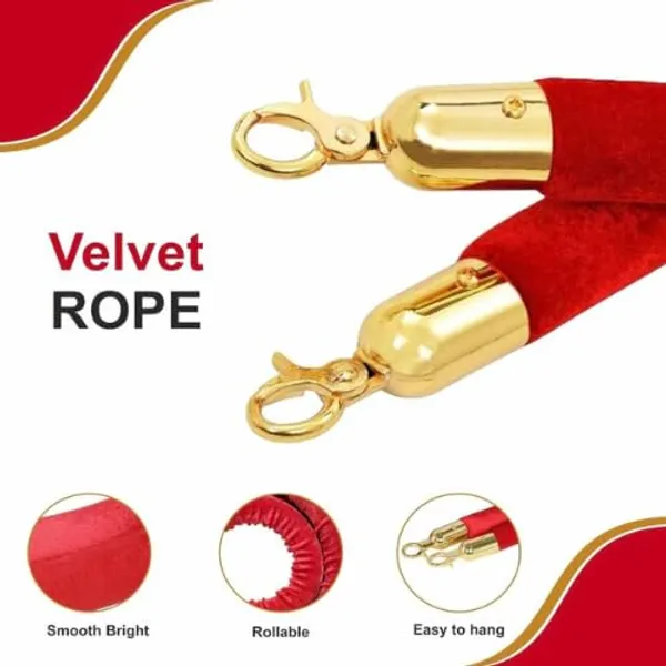 OMKARIXA_Gold_Queue_Barrier_Extra_Red_Velvet_Rope_1.5m