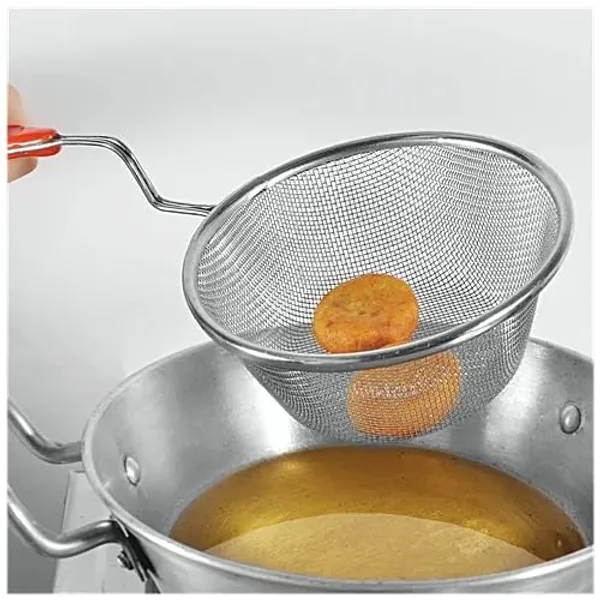 OMKARIXA_Stainless_Steel_Deep_Fry_Strainer_with_Red_Handle_39X16X7_Cm