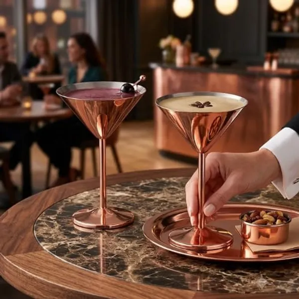 OMKARIXA_Stainless_Steel_Martini_Glass_Set_of_2,_180ml_Rose_Gold