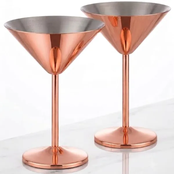 OMKARIXA_Stainless_Steel_Martini_Glass_Set_of_2,_180ml_Rose_Gold
