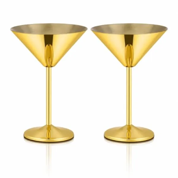 OMKARIXA_Stainless_Steel_Martini_Glass_Set_of_2,_180ml_Yellow_Gold