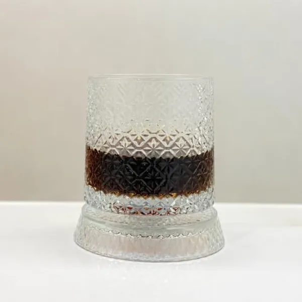 OMKARIXA_Spinning_Glass_with_Coaster_Set_of_1,_180ml_(each)_Tumbler