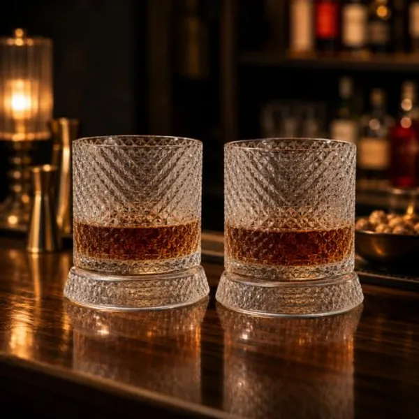 OMKARIXA_Spinning_Glass_with_Coaster_Set_of_1,_180ml_(each)_Tumbler