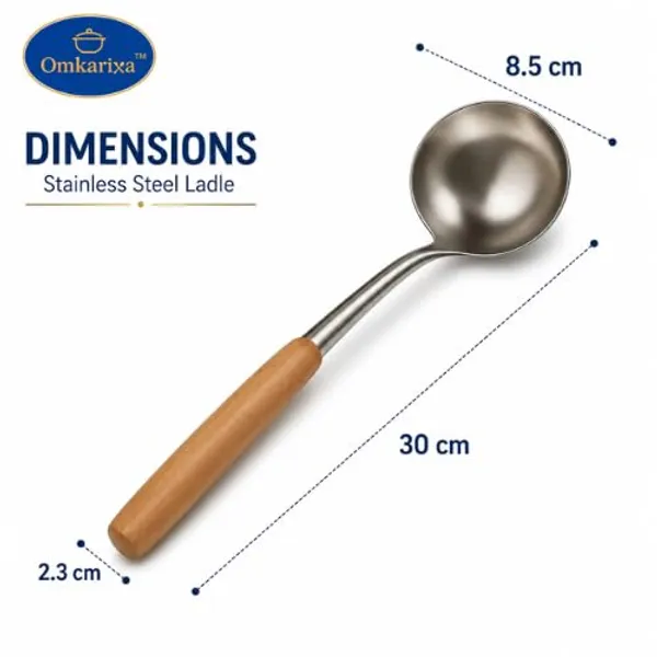 OMKARIXA_Commercial_Stainless_Steel_Soup_Ladle_|_Wooden_Handle_|_Deep_Serving_Spoon_for_Soup,_Curry_&_Gravy