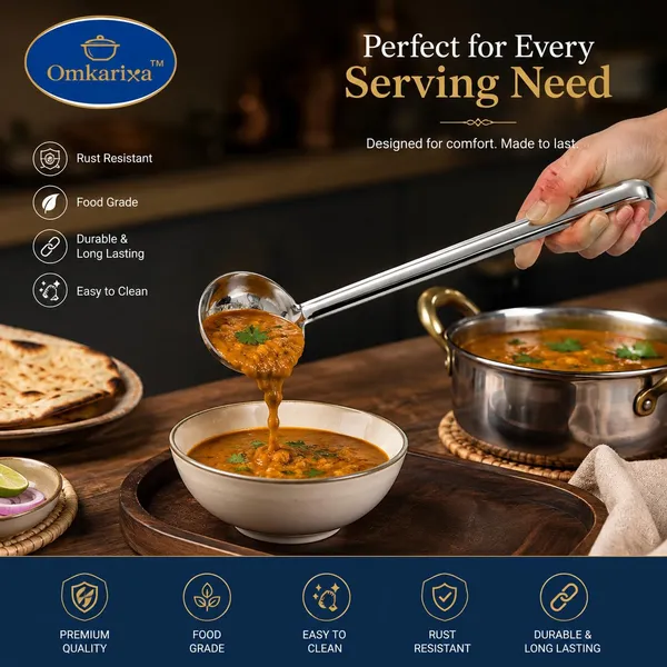 OMKARIXA_Premium_Stainless_Steel_Ladle_|_16_Inch_Long_Handle_Serving_Spoon_|_Heavy_Duty_Kitchen_Utensil_for_Soup,_Curry,_Sauce_&_Gravy