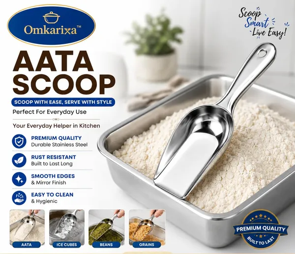 OMKARIXA_Stainless_Steel_Flour_Scoop_|_Multipurpose_Grain,_Spice_&_Dry_Goods_Scoop_for_Kitchen_&_Commercial_Use