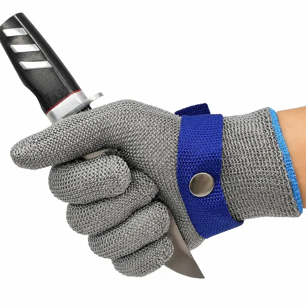 OMKARIXA_1Pc_Stainless_Steel_Mesh_Cut_Resistant_Glove_|_Level-9_Safety_Work_Glove_|_Adjustable_Fit_|_Food_Grade_Metal_Mesh_Glove_for_Meat_Processing,_Fish_Handling,_Metal_&_Wood_Work