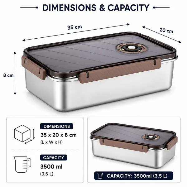 OMKARIXA_Stainless_Steel_Food_Storage_Box_|_3500_ML_Capacity_Leak-Proof_Lunch_Box_with_Secure_Lid_|_Portable_Food_Container_for_Refrigerator,_Travel,_Camping_&_Office