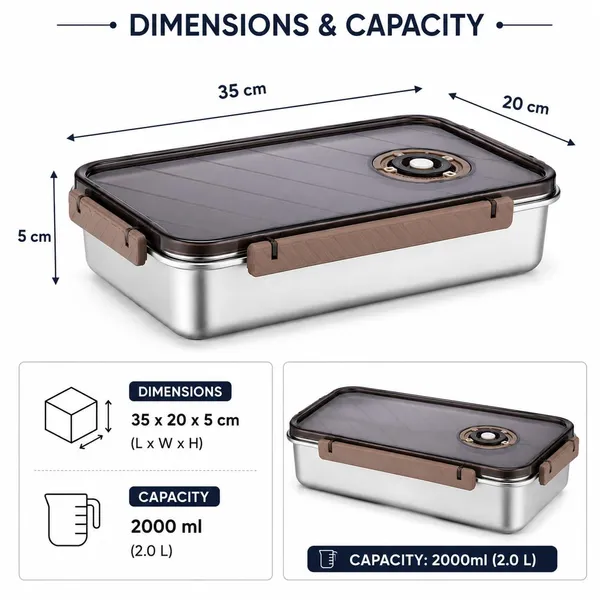 OMKARIXA_Stainless_Steel_Food_Storage_Box_|_2000_ML_Capacity_Leak-Proof_Lunch_Box_with_Secure_Lid_|_Portable_Food_Container_for_Refrigerator,_Travel,_Camping_&_Office