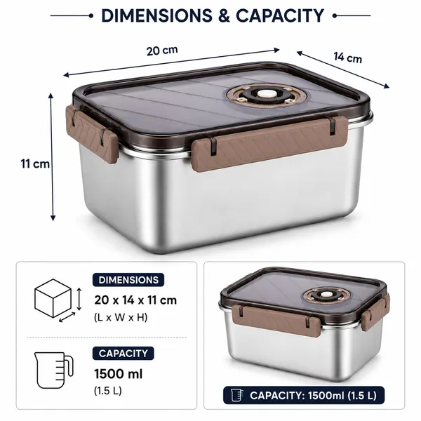 OMKARIXA_Stainless_Steel_Food_Storage_Box_|_1500_ML_Capacity_Leak-Proof_Lunch_Box_with_Secure_Lid_|_Portable_Food_Container_for_Refrigerator,_Travel,_Camping_&_Office