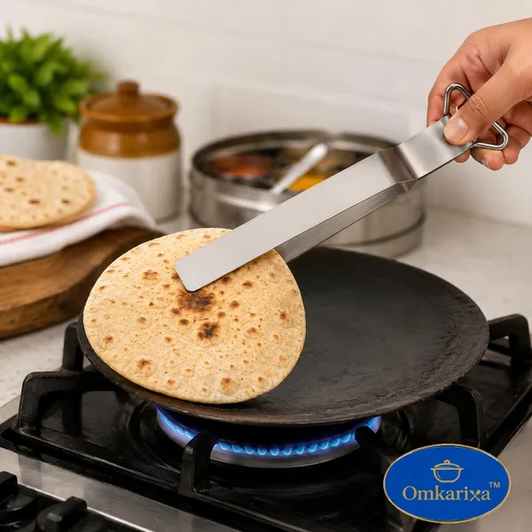 OMKARIXA_Stainless_Steel_Kitchen_Tong_|_Multipurpose_Roti_&_Chapati_Chimta_for_Cooking_and_Serving_|_Pack_of_1