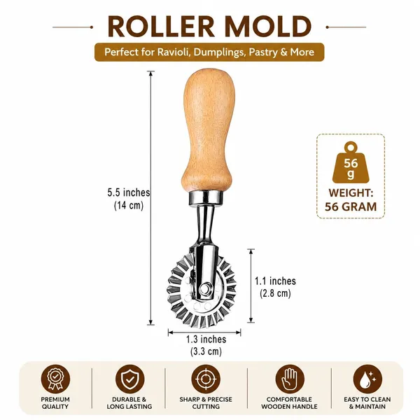 OMKARIXA_Ravioli_Cutter_Stamp_with_Roller_Wheel_|_1.3_Inch_Round_Pasta_Cutter_Mold_|_Wooden_Handle_&_Fluted_Edge_|_Dumpling,_Ravioli_&_Pastry_Press_for_Home_Kitchen