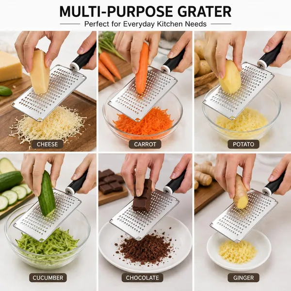OMKARIXA_Stainless_Steel_Hand_Grater_|_Multipurpose_Kitchen_Grater_for_Vegetables,_Cheese,_Ginger,_Garlic_&_Chocolate_|_Pack_of_1
