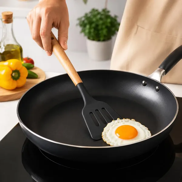 OMKARIXA_Black_Silicone_Slotted_Turner_with_Wooden_Handle_|_12_Inch_Kitchen_Spatula_for_Cooking,_Flipping_&_Serving_|_Heat_Resistant_Cooking_Utensil