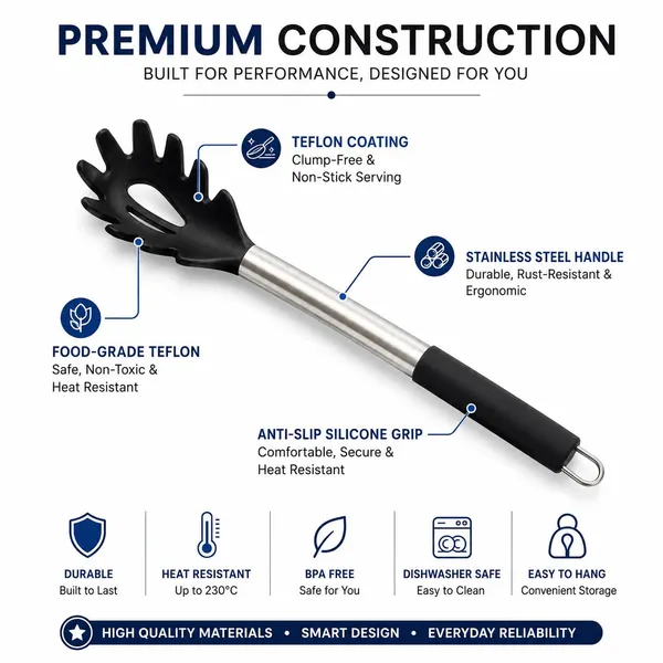 OMKARIXA_Non-Stick_Spaghetti_Server_|_Pasta_Spoon_with_Stainless_Steel_Handle_&_Black_Silicone_Grip_|_30_cm_Pasta_Serving_Spoon_for_Noodles,_Maggi,_Chowmein_&_Macaroni