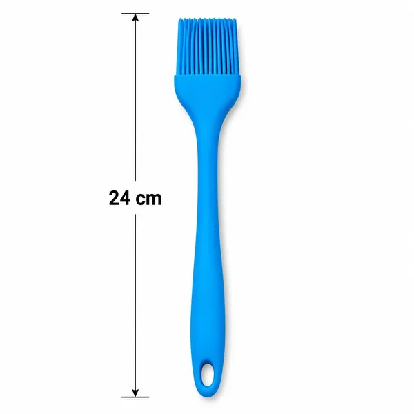 OMKARIXA_Silicone_Pastry_Brush_|_24_cm_Heat_Resistant_Oil_&_Basting_Brush_|_Baking,_Grilling,_Barbecue_&_Cooking_Brush_|_Blue_|_Pack_of_1