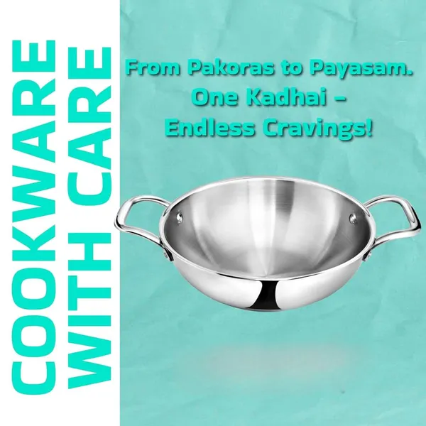 OMKARIXA_Stainless_Steel_Triply_Wok_20_cm_|_1.25_L_|_Induction_&_Gas_Compatible_|_PFOA-Free_|_Scratch_Resistant_|_Metal_Spoon_Safe_|_No_Lid