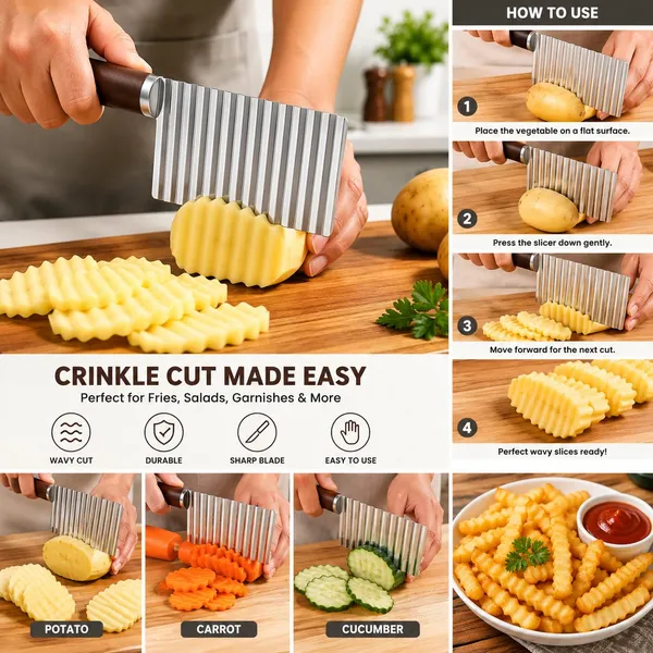 OMKARIXA_Stainless_Steel_Crinkle_Cutter_Knife_|_Wavy_Vegetable_&_Fruit_Slicer_|_Potato_Cutter_for_French_Fries,_Chips,_Salad_&_Food_Garnishing_|_Pack_of_1