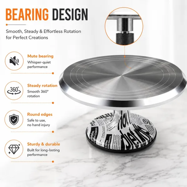 OMKARIXA_Cake_Decorating_Turntable_|_Rotating_Cake_Stand_&_Cake_Spinner_|_Cake_Holder_for_Icing,_Frosting_&_Decorating_Cakes_and_Desserts_|_Pack_of_1