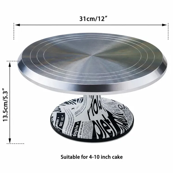 OMKARIXA_Cake_Decorating_Turntable_|_Rotating_Cake_Stand_&_Cake_Spinner_|_Cake_Holder_for_Icing,_Frosting_&_Decorating_Cakes_and_Desserts_|_Pack_of_1