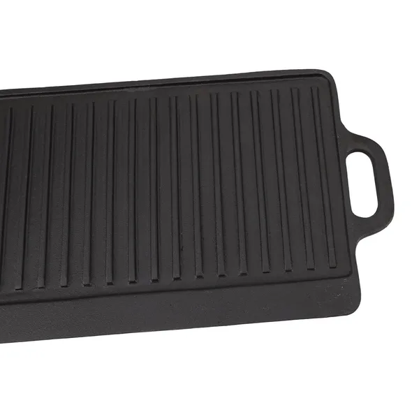 OMKARIXA_Cast_Iron_Reversible_Grill_&_Griddle_Pan_|_37_x_22_cm_BBQ_Griddle_Plate_|_Double-Sided_Grill_Pan_for_Gas,_Hob,_Oven_&_Induction_|_Pack_of_1