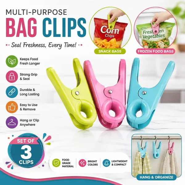 OMKARIXA_Food_Sealing_Clips_&_Clothespins_|_ABS_Bag_Clips_for_Snack,_Food_Packaging_&_Clothes_Drying_|_Random_Color_|_Pack_of_3
