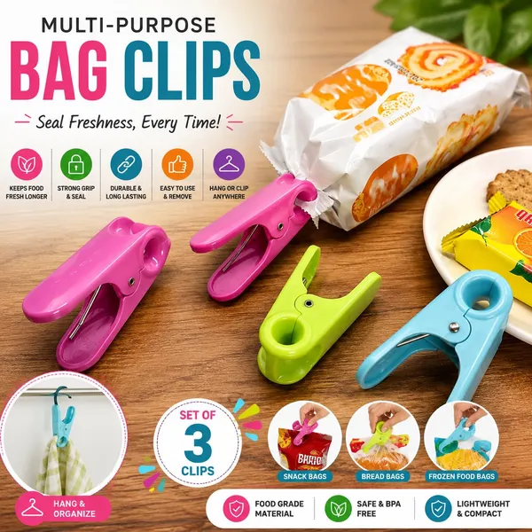 OMKARIXA_Food_Sealing_Clips_&_Clothespins_|_ABS_Bag_Clips_for_Snack,_Food_Packaging_&_Clothes_Drying_|_Random_Color_|_Pack_of_3