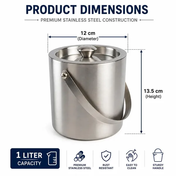 OMKARIXA_Double_Walled_Stainless_Steel_Insulated_Ice_Bucket_with_Lid_|_1_Litre_Ice_Bucket_for_Home,_Bar_&_Parties_|_Pack_of_1
