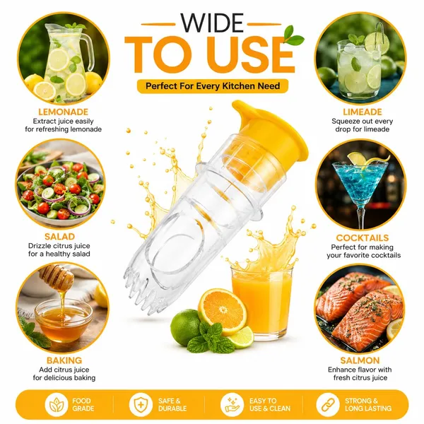 OMKARIXA_Manual_Lemon_Squeezer_with_Lid_&_Built-in_Filter_|_Clear_Citrus_Juice_Extractor_for_Lemon,_Lime_&_Orange_|_Portable_Handheld_Twist_Juicer_|_Pack_of_1