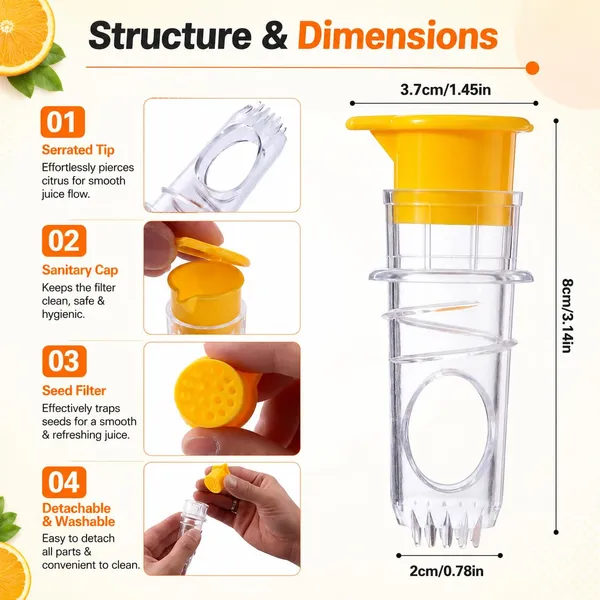 OMKARIXA_Manual_Lemon_Squeezer_with_Lid_&_Built-in_Filter_|_Clear_Citrus_Juice_Extractor_for_Lemon,_Lime_&_Orange_|_Portable_Handheld_Twist_Juicer_|_Pack_of_1