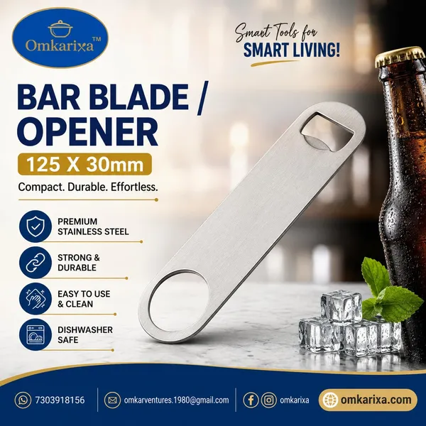 OMKARIXA_Heavy_Duty_Stainless_Steel_Flat_Bottle_Opener_Bar_Blade_Speed_Opener_|_Professional_Beer_Bottle_Opener_for_Kitchen,_Bar,_Restaurant_&_Home_|_Includes_Free_Spinner_Rings_|_Pack_of_1