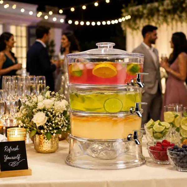 OMKARIXA_6_Litre_3-Layer_Tabletop_Beverage_Dispenser_with_Faucet_&_Ice_Container_|_Juice,_Water_&_Cold_Drink_Dispenser_for_Home,_Restaurant_&_Party