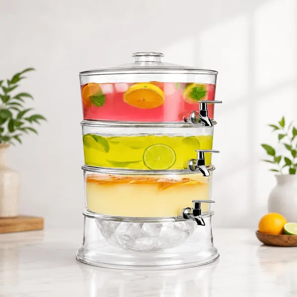 OMKARIXA_6_Litre_3-Layer_Tabletop_Beverage_Dispenser_with_Faucet_&_Ice_Container_|_Juice,_Water_&_Cold_Drink_Dispenser_for_Home,_Restaurant_&_Party