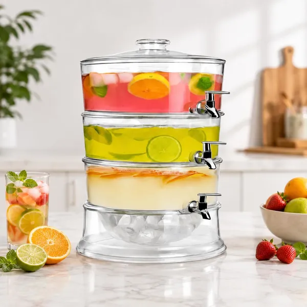OMKARIXA_6_Litre_3-Layer_Tabletop_Beverage_Dispenser_with_Faucet_&_Ice_Container_|_Juice,_Water_&_Cold_Drink_Dispenser_for_Home,_Restaurant_&_Party