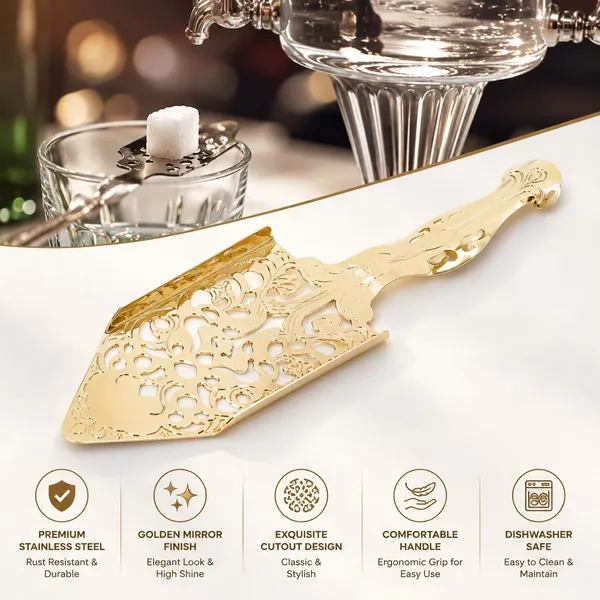 OMKARIXA_Absinthe_Spoon_304_Stainless_Steel_|_Gold_Wormwood_Cocktail_Filter_Spoon_with_Arc_Handle_|_Professional_Bar_&_Bartending_Accessory