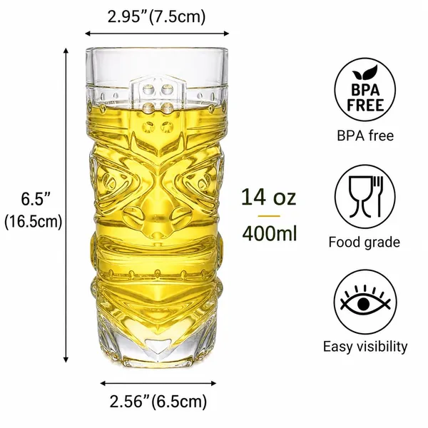 OMKARIXA_Clear_Tropical_Tiki_Glasses_420_ml_|_Cocktail_&_Mocktail_Drinking_Glasses_|_Tiki_Bar,_Party,_Iced_Tea_&_Lemonade_Glasses_|_Pack_of_2