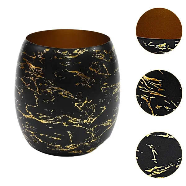 OMKARIXA_5L_Stainless_Steel_Wine_Bucket_|_Black_Marble_Finish_Bottle_Chiller_&_Beverage_Serving_Bucket_|_Wine,_Champagne_&_Drinks_|_Home,_Bar_&_Restaurant