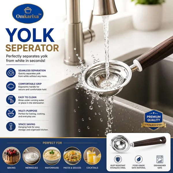 OMKARIXA_Stainless_Steel_Egg_Yolk_Separator_with_Black_Handle_|_Egg_White_&_Yolk_Separator_Tool_for_Kitchen,_Baking_&_Cooking_|_Pack_of_1