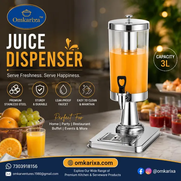 OMKARIXA_3L_Juice_Dispenser_with_Tap_|_Beverage_&_Drink_Dispenser_for_Juice,_Water,_Lemonade_&_Cold_Drinks_|_Home,_Party,_Restaurant_&_Catering