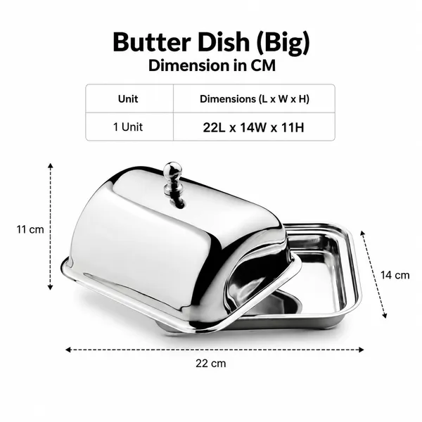 OMKARIXA_Stainless_Steel_Butter_Dish_with_Lid,_500_g_Capacity,_Butter_Storage_Container_for_Kitchen,_Dining_Table_&_Refrigerator